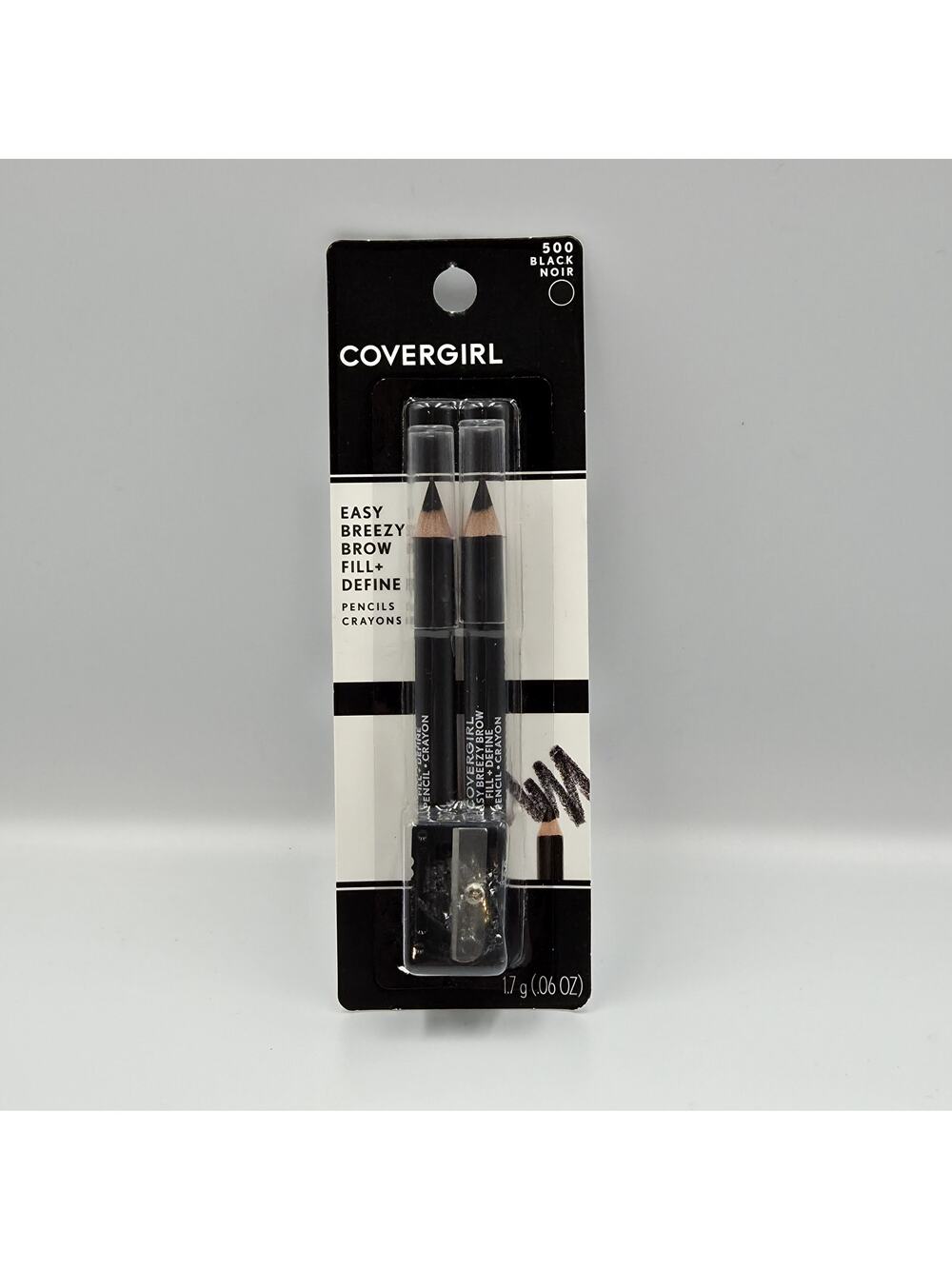 CoverGirl Easy Breezy Brow Fill + Define Pencil Crayon Black Noir NIB!!